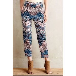ELEVENSES Anthropologie Lanikai Pants Womens Size 4 Cropped Multicolored Viscose